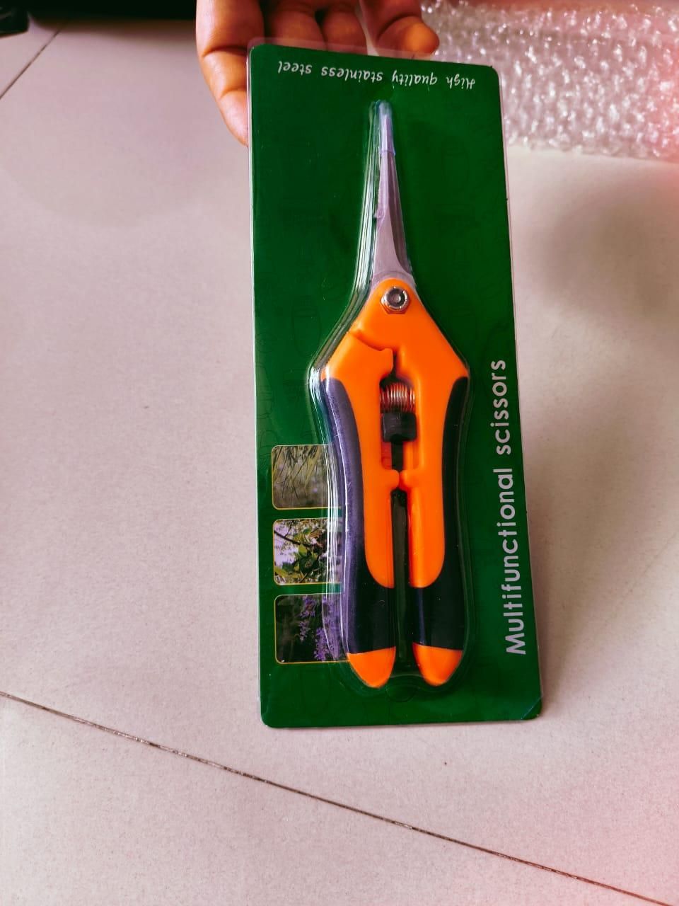 Gardening Hand Pruner Pruning Shear with Straight Stailess Steel Blades